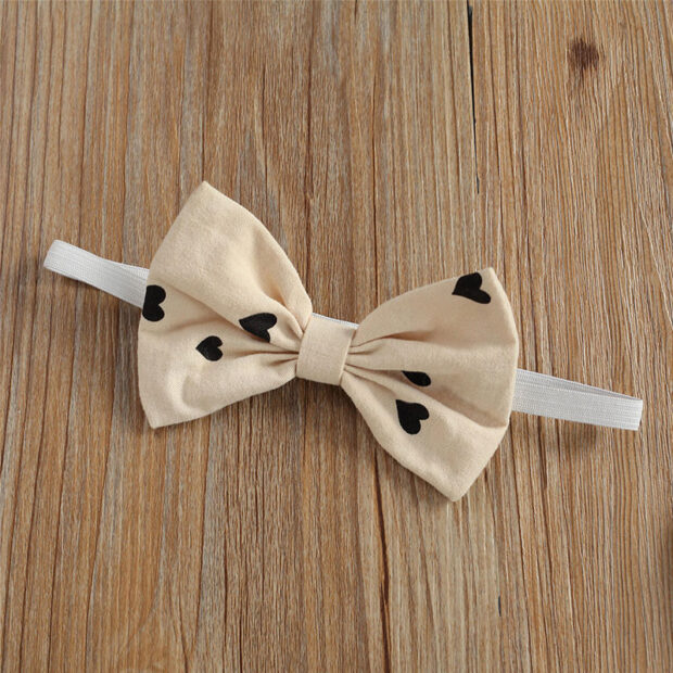 Hearts Pattern Open Back Dress Sleeveless with Diaper Cover & Ribbon Headband - Image 5