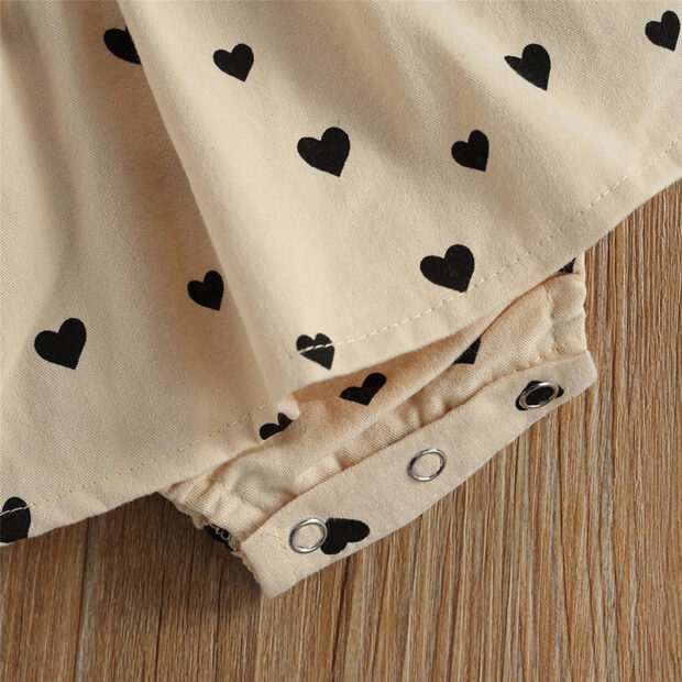 Hearts Pattern Open Back Dress Sleeveless with Diaper Cover & Ribbon Headband - Image 4