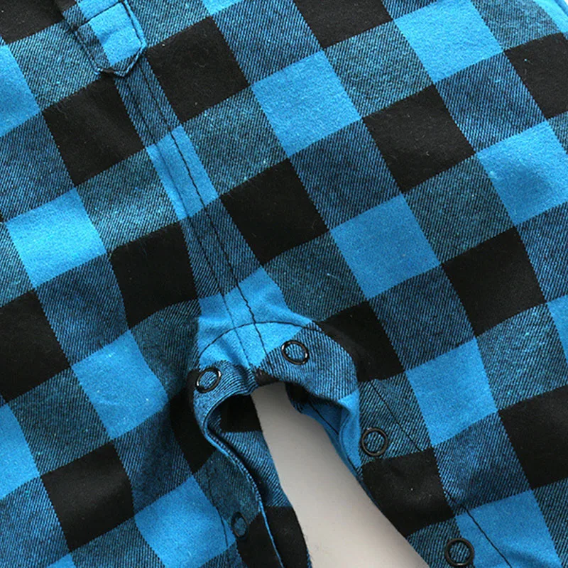 Baby Checker Folded Collar One Piece Jumpsuit Coverall for Boys & Girls - Image 6