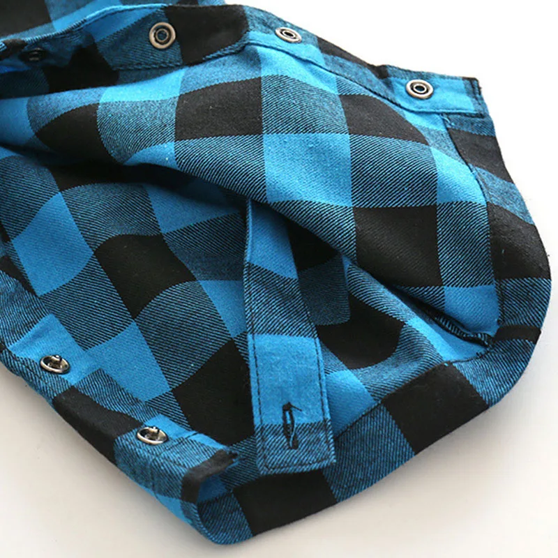 Baby Checker Folded Collar One Piece Jumpsuit Coverall for Boys & Girls - Image 7