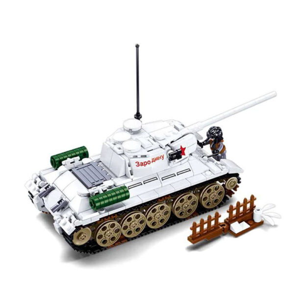 Sluban Battle of Budapest World War II White Tank Building Blocks Toy - Image 2