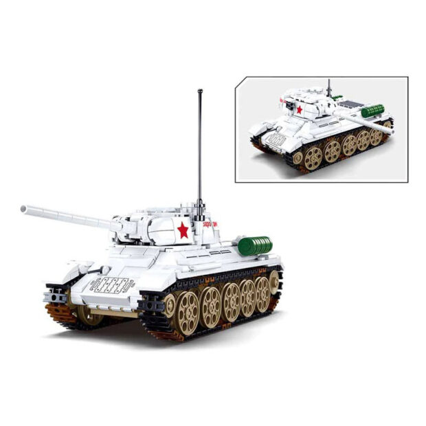 Sluban Battle of Budapest World War II White Tank Building Blocks Toy - Image 3