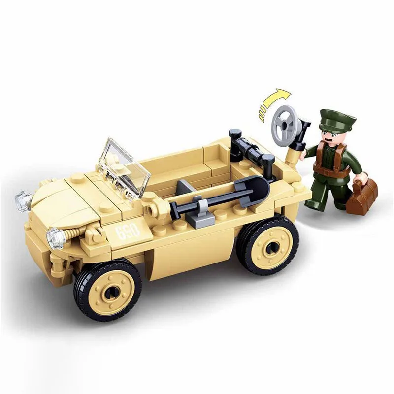Sluban German Amphibious Vehicle Schwimmwagen Building Blocks Toy - Image 3