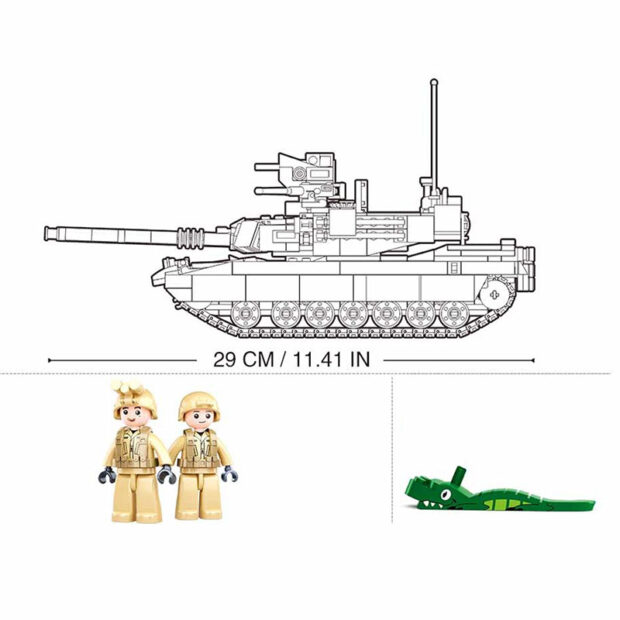 Sluban M1A2 Abrams World War II USA Battle Tank Building Blocks Toy - Image 4