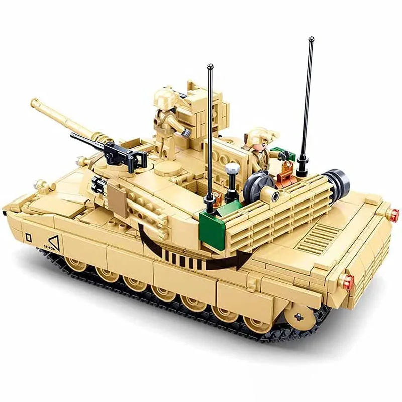 Sluban M1A2 Abrams World War II USA Battle Tank Building Blocks Toy - Image 3