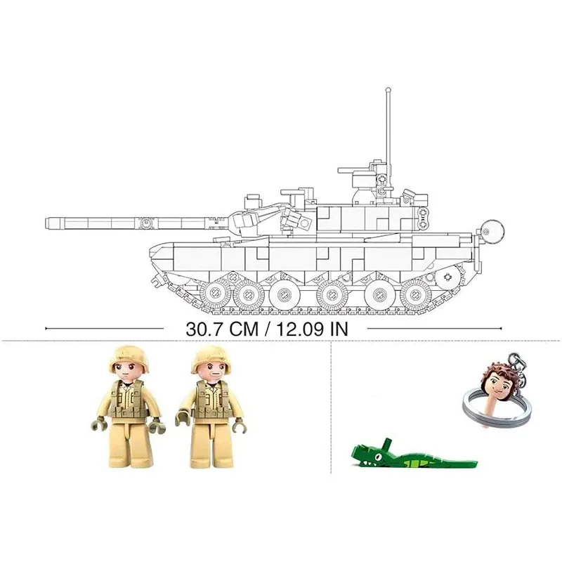 Sluban World War II T99A Chinese Main Battle Tank Building Blocks Toy - Image 4