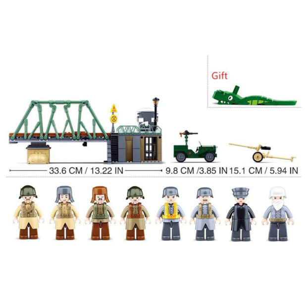 Sluban Battle of Budapest World War II Winter Bridge Battle Building Blocks Toy - Image 3