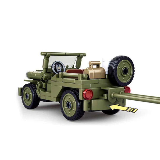 Sluban Allied Willys Jeep & Artillery World War II Building Blocks Toy - Image 2