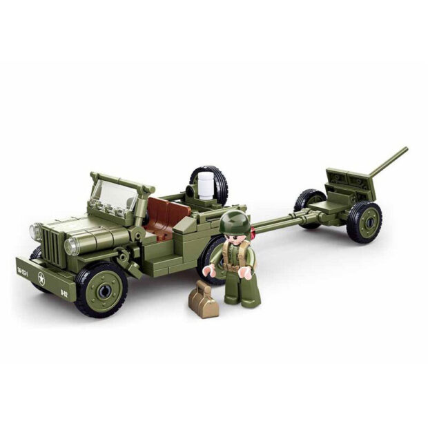 Sluban Allied Willys Jeep & Artillery World War II Building Blocks Toy
