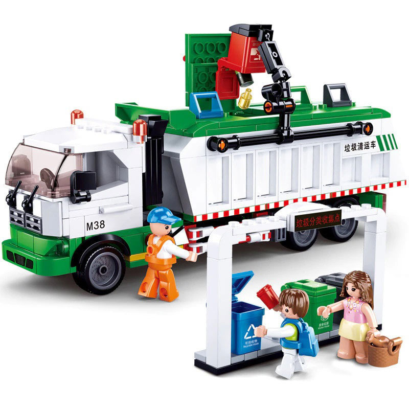 Sluban Garbage Truck Collector Brick Toy - MyLoveHoney Toys