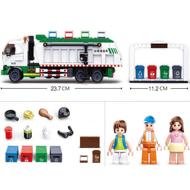 Sluban Garbage Truck Recycle Collector City Building Blocks Toy - Image 3
