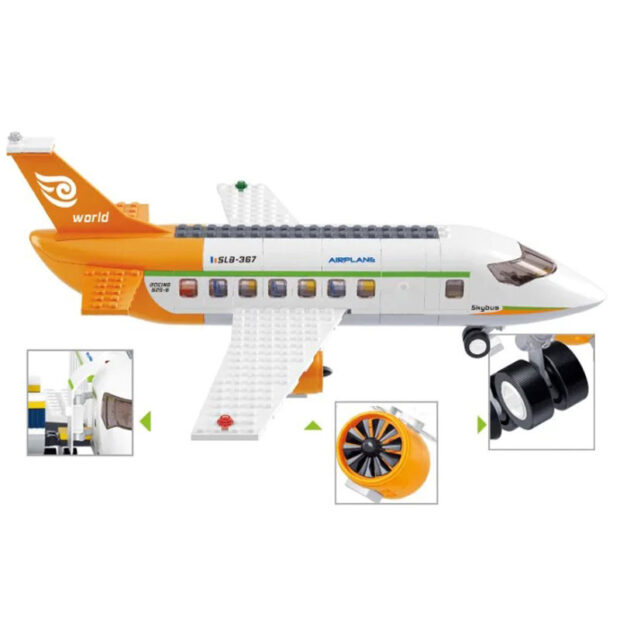 Sluban International Airport Terminal with Airbus City Building Blocks Toy - Image 2