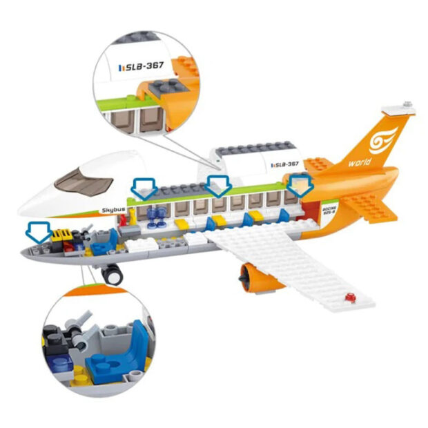 Sluban International Airport Terminal with Airbus City Building Blocks Toy - Image 3