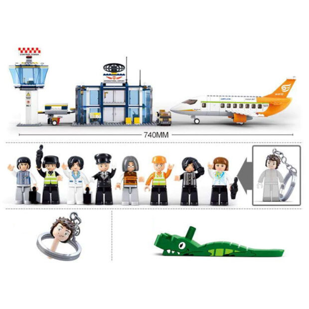 Sluban International Airport Terminal with Airbus City Building Blocks Toy