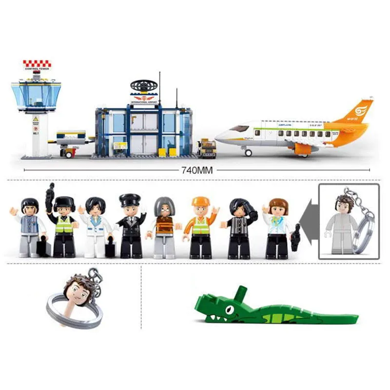 Sluban International Airport Terminal with Airbus City Building Blocks Toy - Image 7