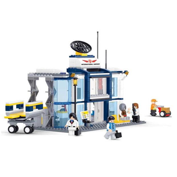 Sluban International Airport Terminal with Airbus City Building Blocks Toy