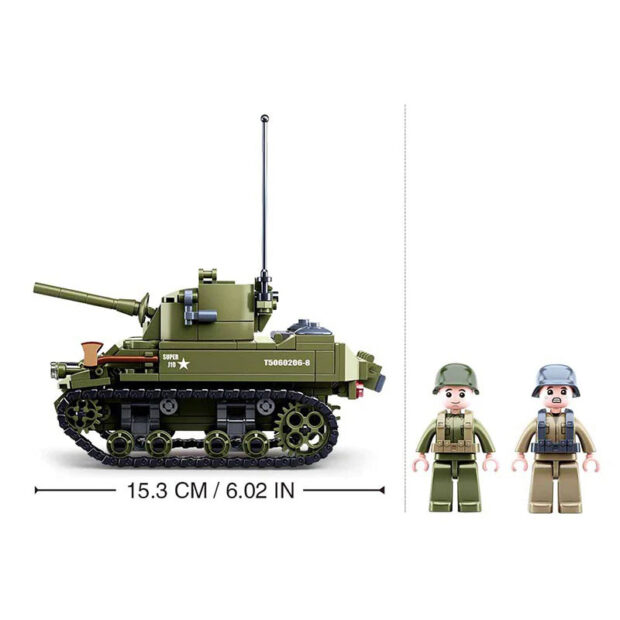 Sluban World War II M5 Stuart Light Tank Military Building Blocks Toy - Image 4