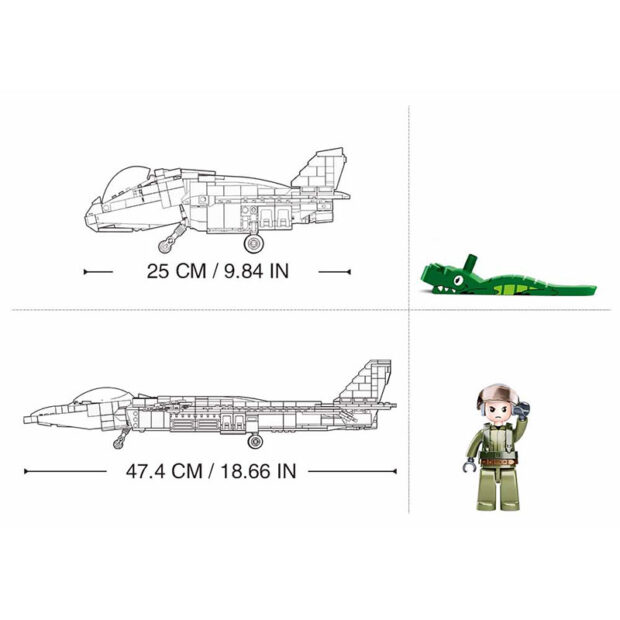 Sluban Mighty Dragon Stealth Jet J-20 Military Building Blocks Toy - Image 5