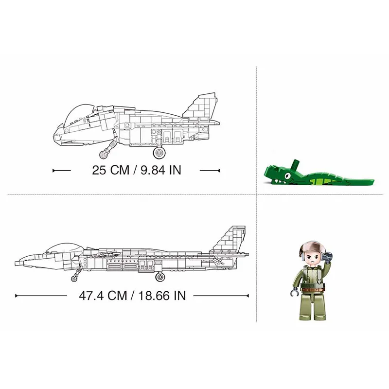 Sluban Mighty Dragon Stealth Jet J-20 Military Building Blocks Toy - Image 5