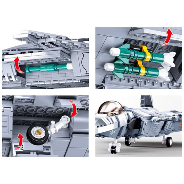 Sluban Mighty Dragon Stealth Jet J-20 Military Building Blocks Toy - Image 4