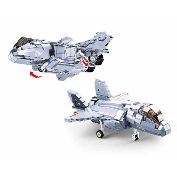 Sluban Mighty Dragon Stealth Jet J-20 Military Building Blocks Toy - Image 2