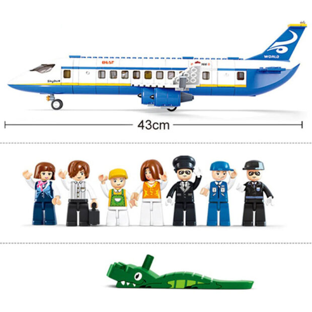 Sluban Passenger Skybus Plane City Building Blocks Toy - Image 4