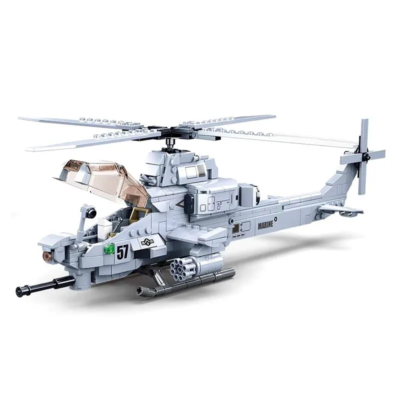 Sluban Air Force AH-17 Viper Attack Apachi Helicopter Building Blocks Toy - Image 2
