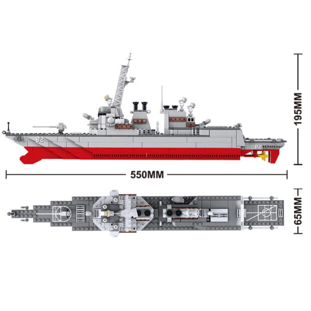 Sluban Navy Destroyer Warship 1:350 Building Blocks Toy