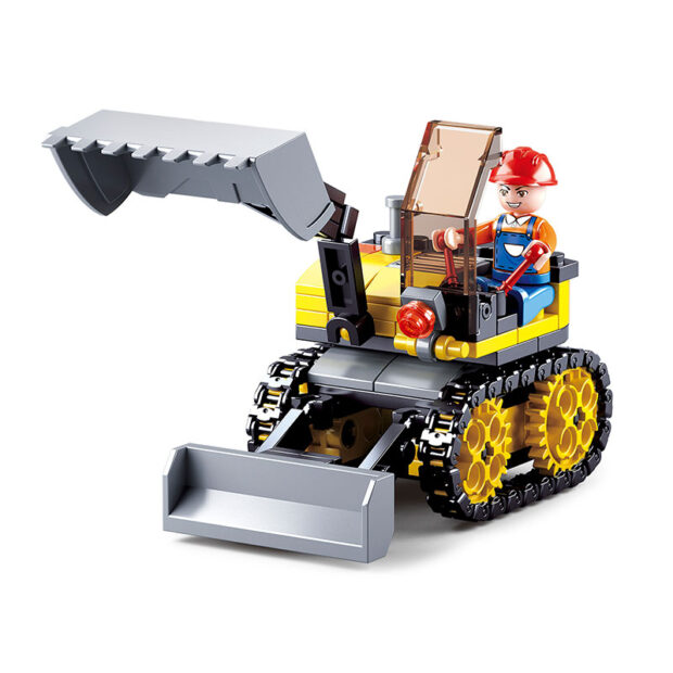 Sluban Construction Vehicles Bulldozer Excavator Dump Truck Building Blocks Toy