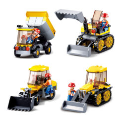 Sluban Construction Vehicles Bulldozer Excavator Dump Truck Building Blocks Toy