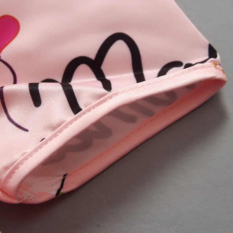 Toddler Girl Fantasy Castle Letter Drawing Print Short Sleeve Dress - Image 3