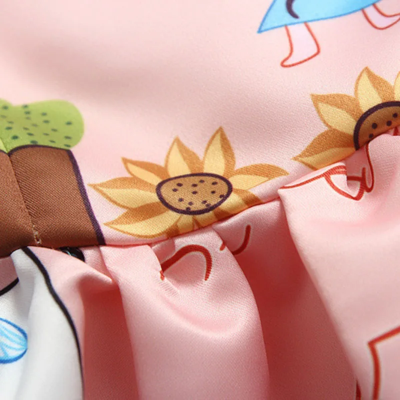 Toddler Girl Fantasy Castle Letter Drawing Print Short Sleeve Dress - Image 4