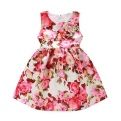 Toddler Girl Sundress Floral Rose Sleeveless Dress