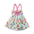 Toddler Girl Ice-Cream Print Mini Ribbon Dress Sleeveless