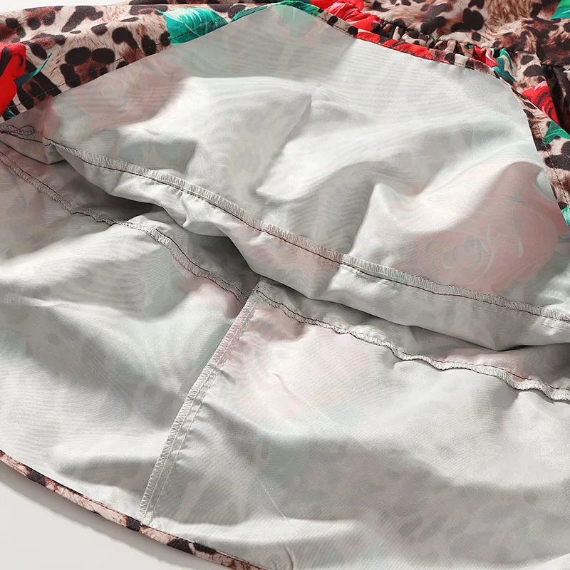 Toddler Girl Leopard & Rose Pattern Sleeveless Ruffled Dress Tiered Sundress - Image 7