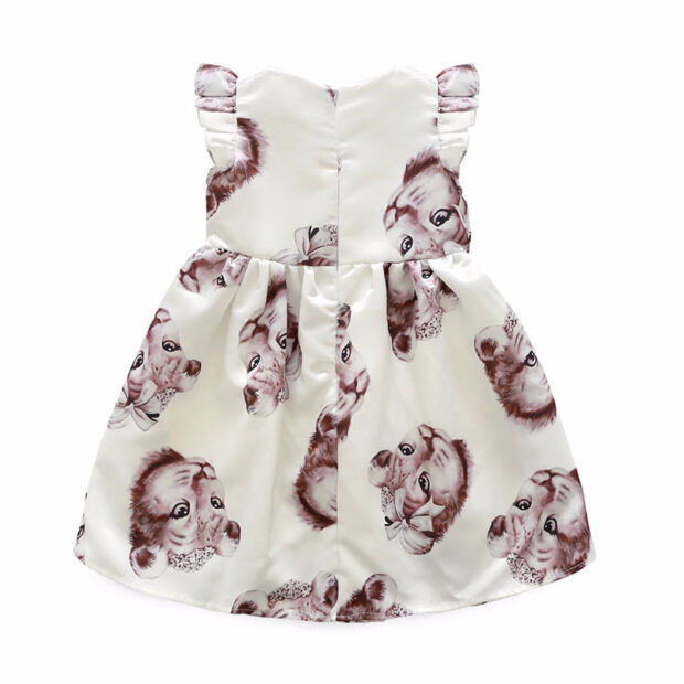 Toddler Girls Kitten Pattern Sleeveless Dress