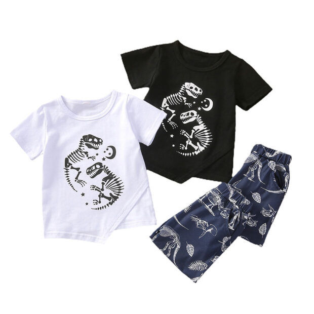 Dinosaur Fossil Print T-Shirt & Matching Pants Long Sleeve