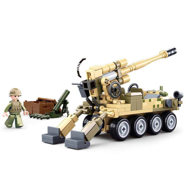 Sluban 8x8 Mobile Canon Vehicle Military Building Blocks Toy M38-B0751