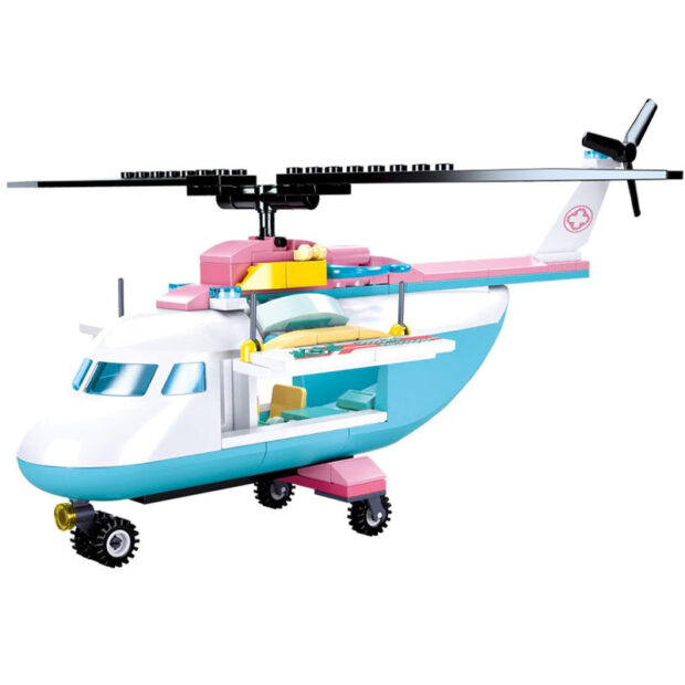 Sluban Air Ambulance Helicopter City Building Blocks Toy - Image 2