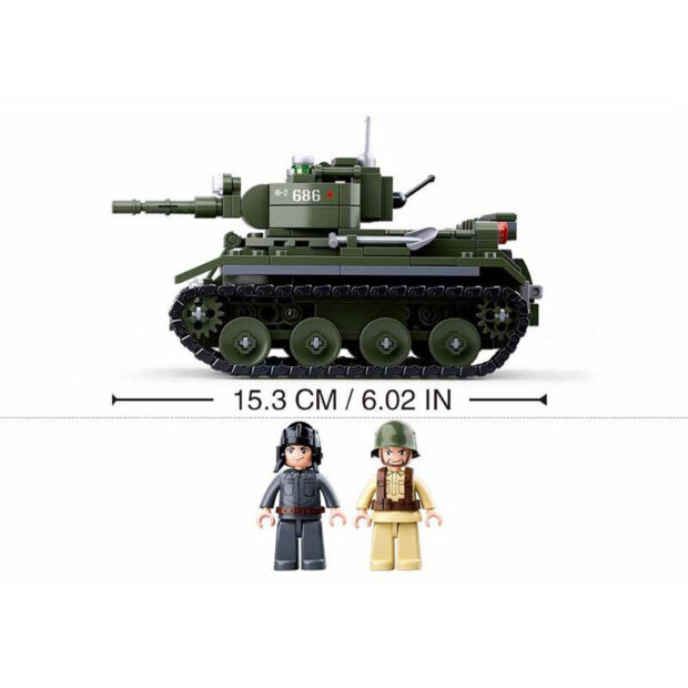 Sluban Allied Cavalry Tank World War 2 Military Building Blocks Toy M38-B0686