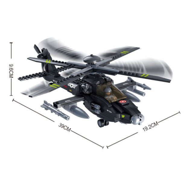 Sluban Apache Helicopter Army Building Blocks Toy