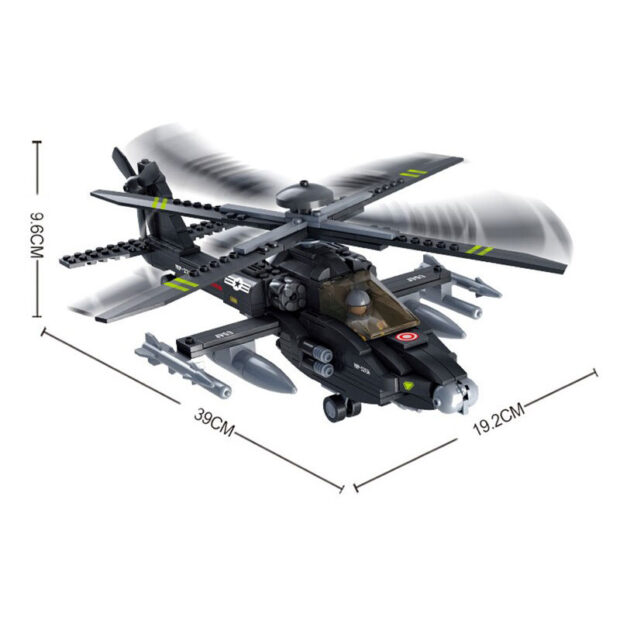 Sluban Apache Helicopter Army Building Blocks Toy - Image 4