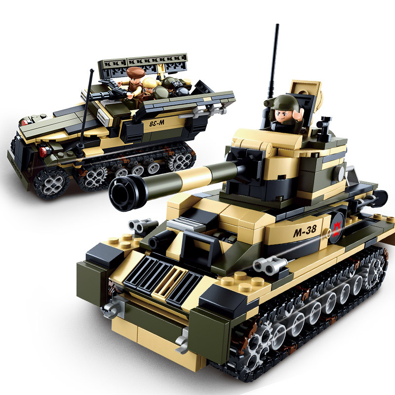 Sluban Building Block Toys WW2 Army Medium Tank 725PCS Bricks B0859  Military Construction Compatbile With Leading Brands