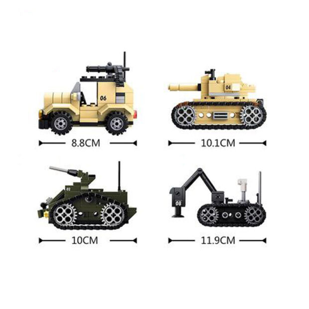 Sluban Army Vehicles Set 8in1 Military Building Blocks Toy - Image 4