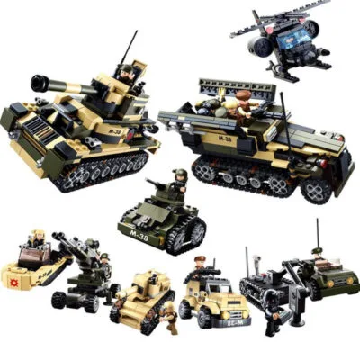 Sluban Army Vehicles Set 8in1 Military Building Blocks Toy