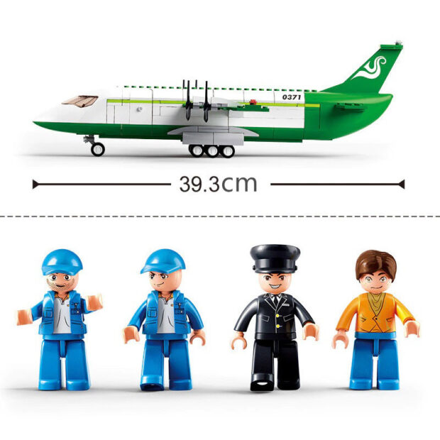 Sluban Cargo Airplane Airport City Building Blocks Toy - Image 4