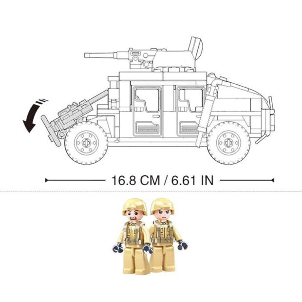 Sluban Combat Off-Roader Vehicle Military Army Building Blocks Toy - Image 4