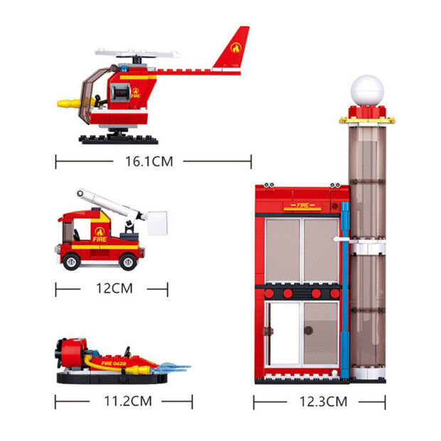 Sluban Fire Station Firefighter City Building Blocks Toy M38-B0628
