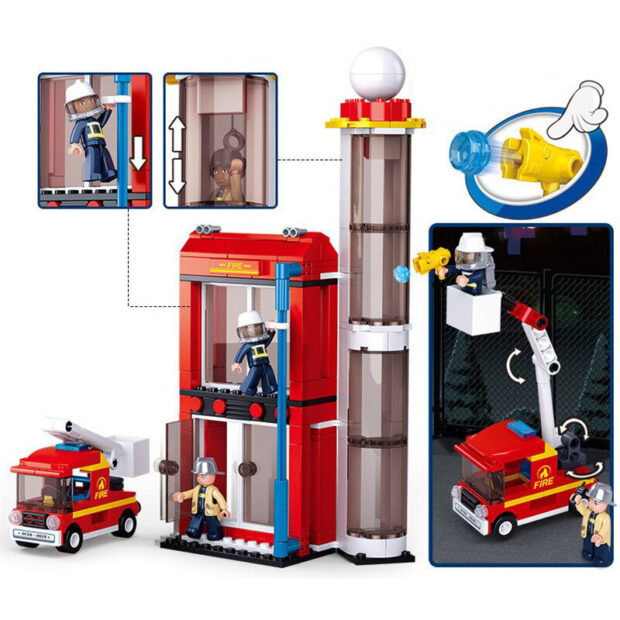 Sluban Fire Station Firefighter City Building Blocks Toy M38-B0628