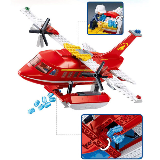 Sluban Firefighting Plane Firefighter Rescue City Building Blocks Toy M38-B0629